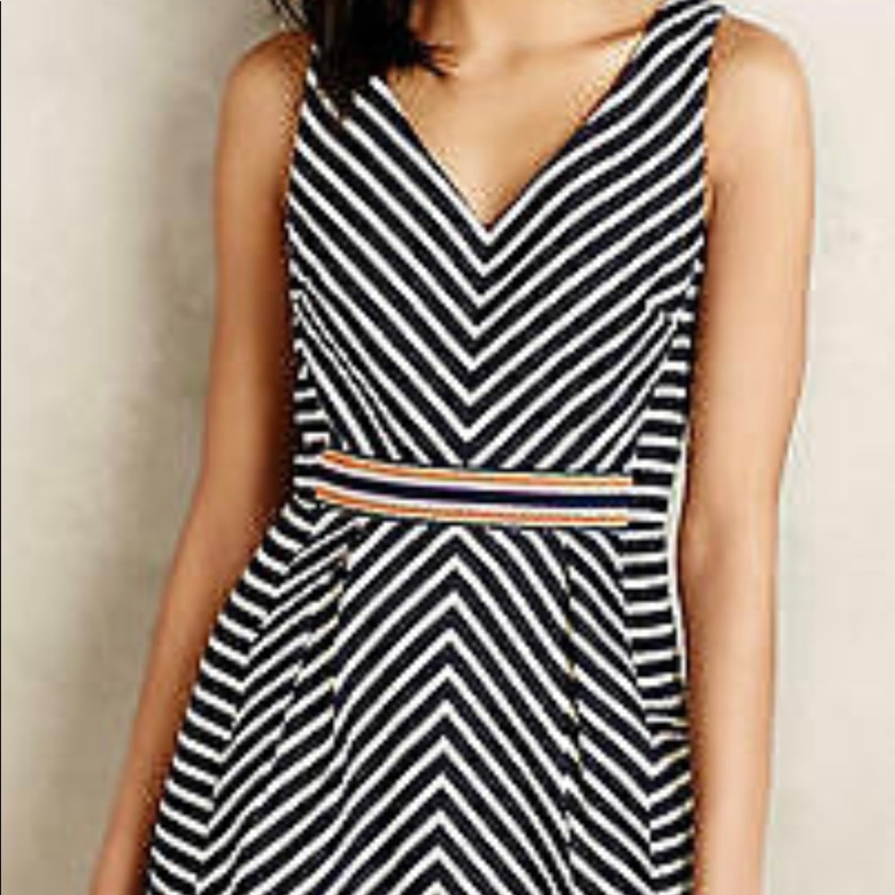Maeve Anthropologie Chevron Mitered Dress